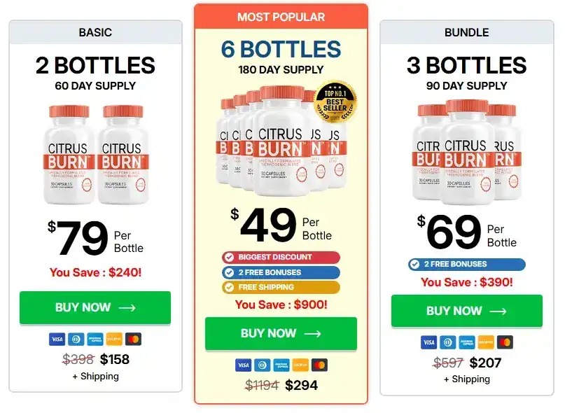 CitrusBurn best value 6 bottle package pricing and bundle deals